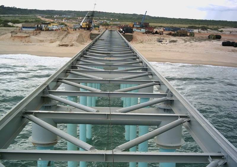 jetty trestle steel frame gallery to shore