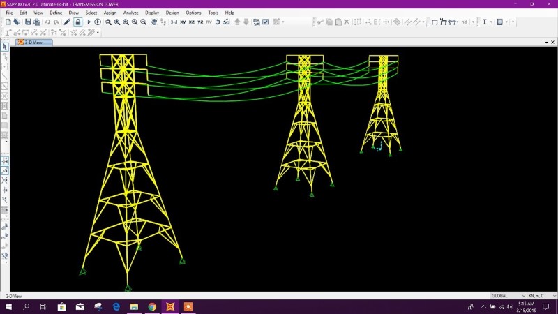 Overhead Line Lattice Steel Towers: Sap2000 Model Design Analysis