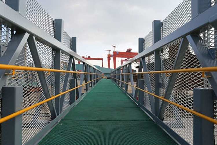 Gangway under inspection ready for shipment