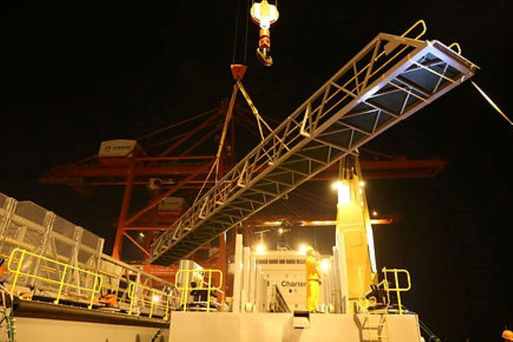 Gangway under erection at site