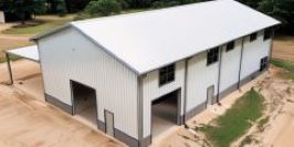 Shop House Building Kits for sale | Steel Shouses: 50x80x22 Black White Shop House 5-Bed 2000sf