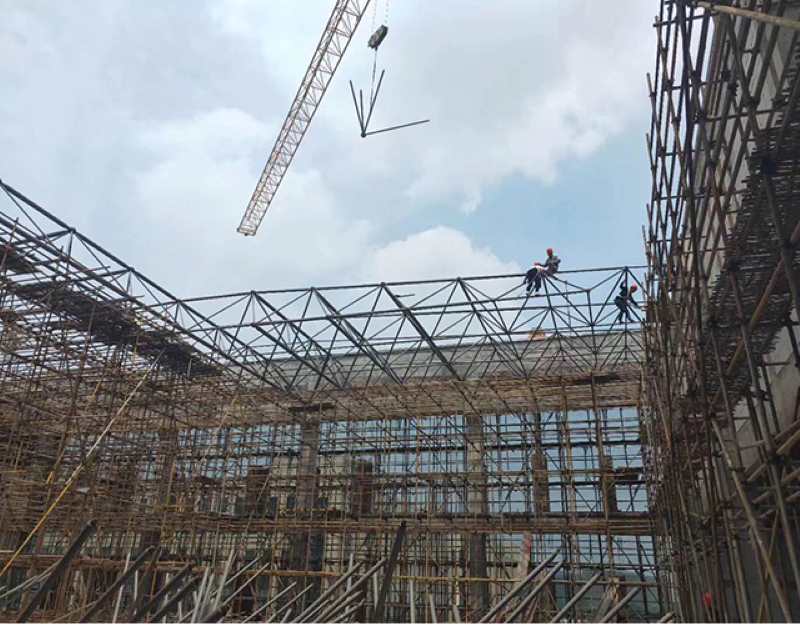 01 Hangzhou Resort Truss Space Frame Processing Factory Installation