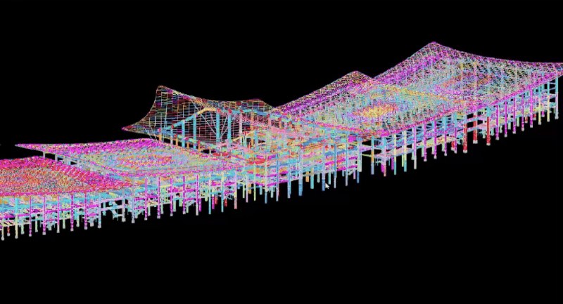 3 overall detailing design steel structure 3d BIM Model Roof