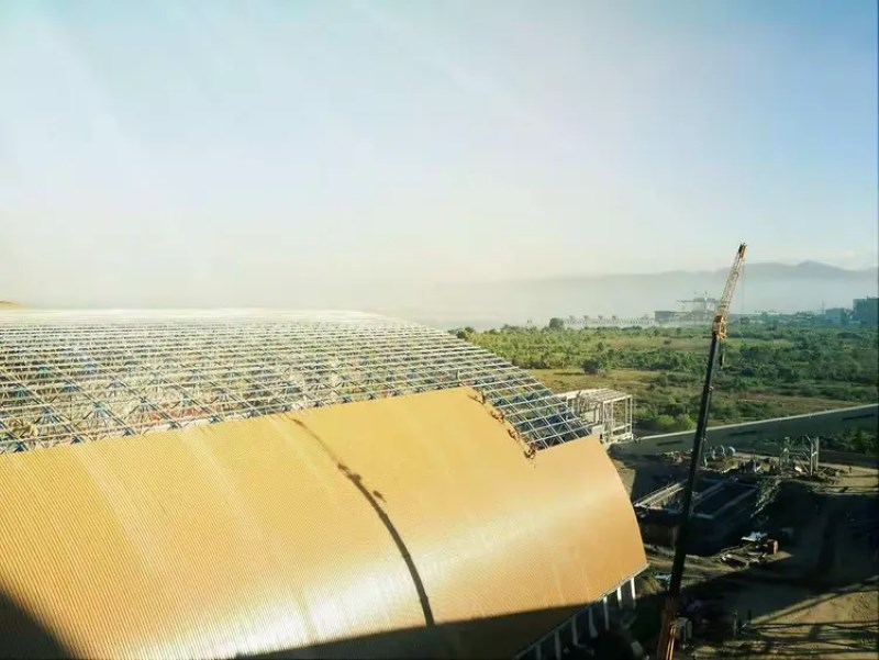 20 Installation roof panels drying coal shelter