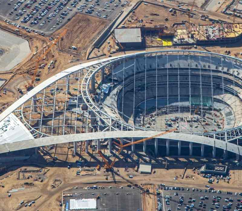 Sofi Stadium Steel Structure Erection Ongoing
