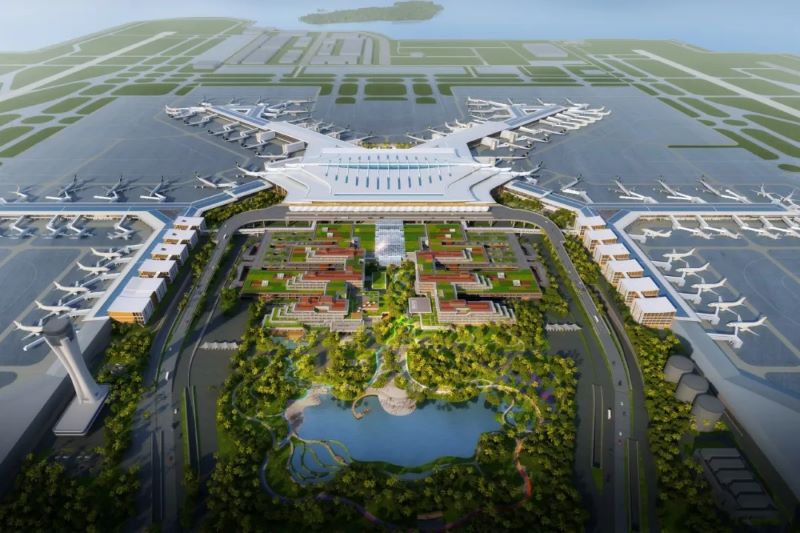 9 Island type airport roof steel structure complex
