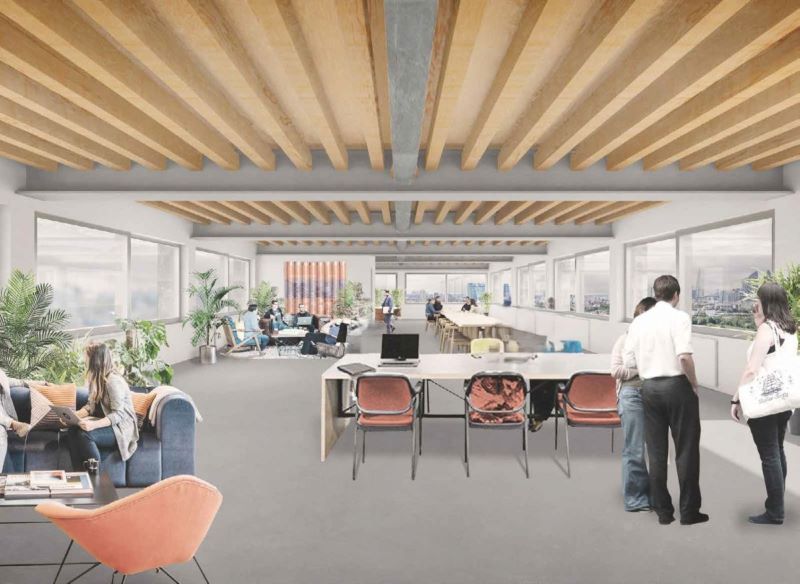 Rendered Perspective Office Senario Picture For Extention Steel Buildings