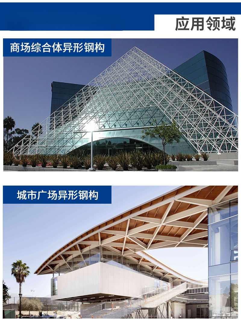 3 Commercial landmark unique facade skylight atrium mall complexes