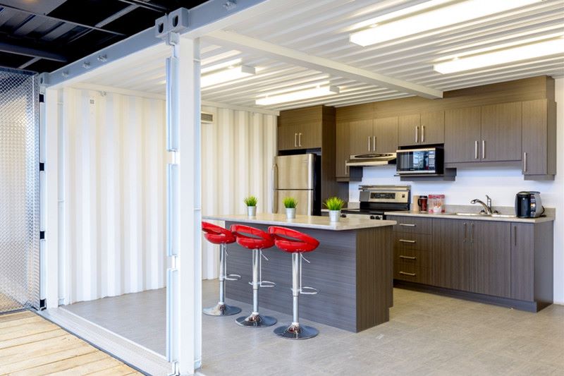 10 Shelving wall kitchen two container equipped cooking