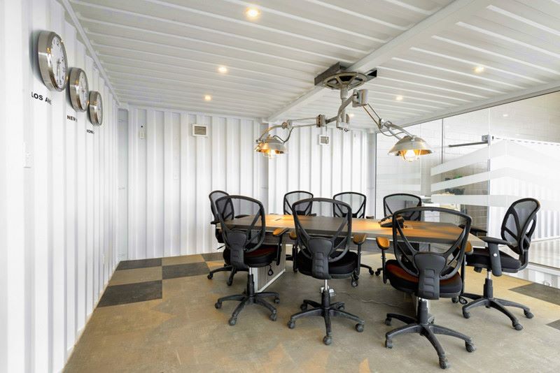 5 conference room meeting room space connecting two 20 foot containers