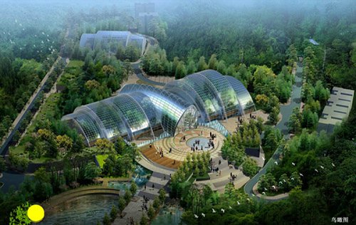 重庆市植物园博览会大跨空间钢钢结构加工和安装 (法国投资）