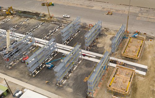 Container Storage Steel Reefer Racks at Port of Wilmington 