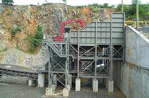 Primary Crushing Station with Hydraulic Breaker and Control Tower Steel Buildings