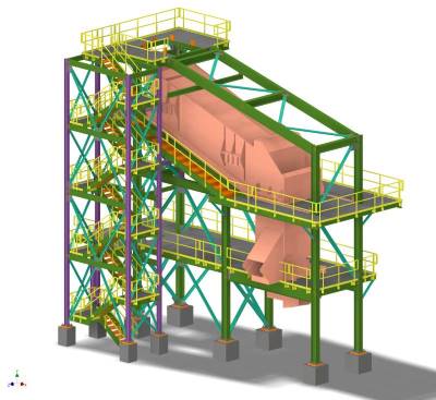 Single Screening Stations and Crushing With Transfer Chutes | Steel Structures
